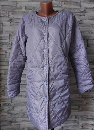 Пальто стьобане сіре жіноче демі розмір 50 xl7 фото