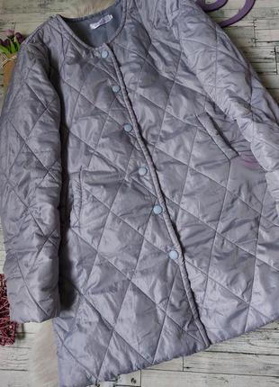 Пальто стьобане сіре жіноче демі розмір 50 xl2 фото