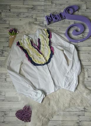 Блузка жіноча біла з рюшами1 фото