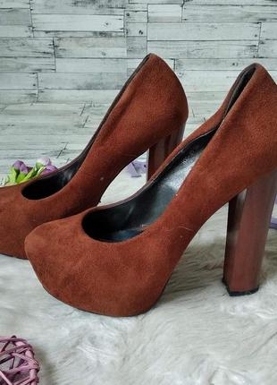 Туфлі жіночі lino marano коричневі замшеві на підборах розмір 385 фото