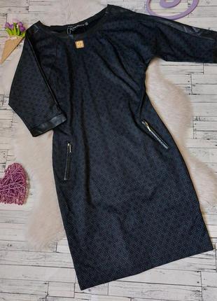 Платье женское ferventa ромбы с кожаными вставками размер 42 xs2 фото