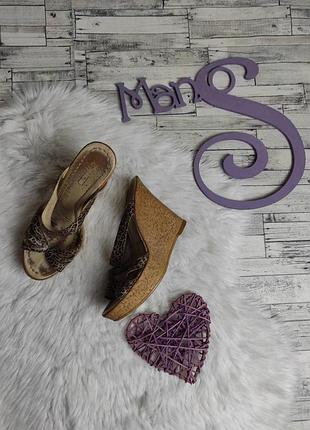 Женские шлепанцы на танкетке высококачественная экокожа леопардовый принт размер 37