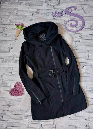 Пальто женское new look черное с поясом1 фото