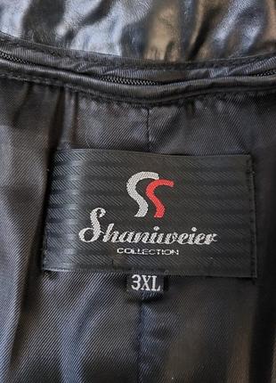 Куртка кожаная shaniweier черная женская с мехом с поясом размер 468 фото