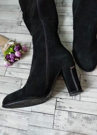 Жіночі чоботи iskrina євро-зима натуральна замша чорного кольору 36 розмір5 фото