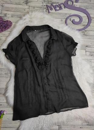 Женская блуза mexx черная прозрачная с рюшами в комплекте с топом 46 размера