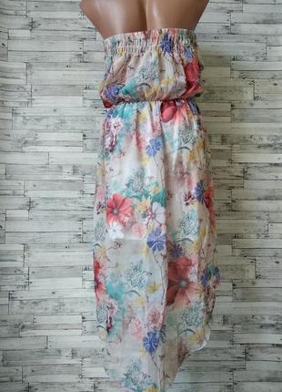 Платье женское шифон цветы со шлейфом без бретелек размер 44 s6 фото