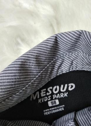 Рубашка обманка mesoud  kids park на мальчика в полоску на рост 98 см3 фото