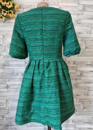 Женское платье ci home зеленое плотное пышное с люрексом размер 44 s6 фото