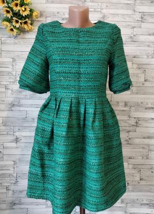 Женское платье ci home зеленое плотное пышное с люрексом размер 44 s2 фото