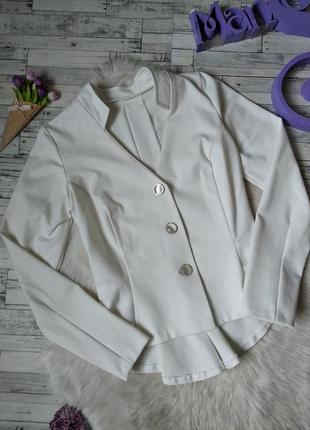 Пиджак белый женский с баской сзади размер 42-44 (s)2 фото