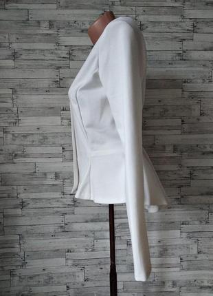 Пиджак белый женский с баской сзади размер 42-44 (s)4 фото