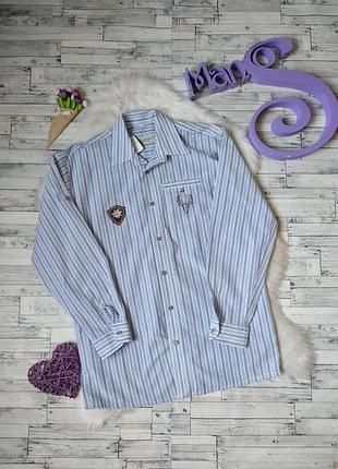 Рубашка landhaus c&a на мальчика голубая в полоску на рост 134-140 см