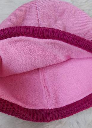 Шапка adidas для девочки розовая на флисе размер 51-53 (4-6 лет)4 фото