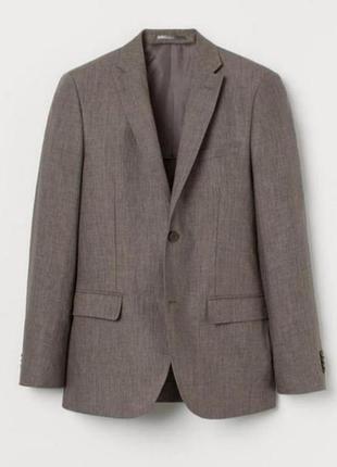 Однобортный блейзер из льняной ткани6 фото