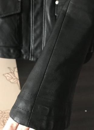 Шкіряна куртка на блискавці з кишенями, кожаная, натуральна шкіра s-m2 фото