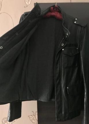Шкіряна куртка на блискавці з кишенями, кожаная, натуральна шкіра s-m6 фото