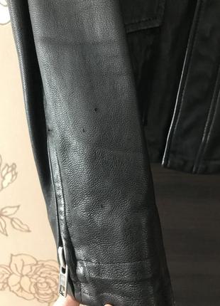 Шкіряна куртка на блискавці з кишенями, кожаная, натуральна шкіра s-m8 фото