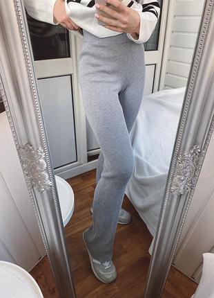 Трендові лосини штани в рубчик zara/трендовые лосины клёш кльош