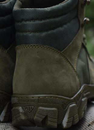 Тактичні черевики чоловічі берци шкіра нубук хакі,зелені демисезонеые,демі,осінь,весна6 фото