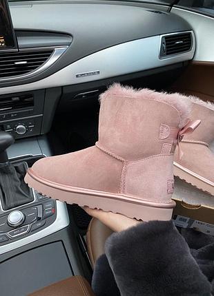 Женские высокие угги на овчине ugg mini bailey bow ii dusk