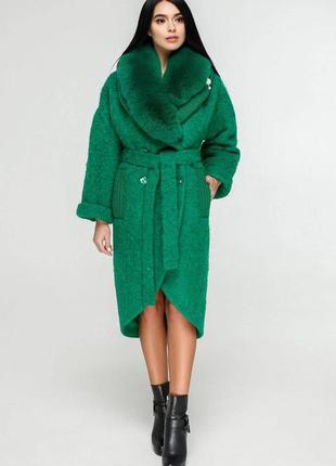 Шикарне зимове пальто з опушкою