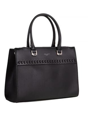 Женская классическая чёрная сумка david jones3 фото
