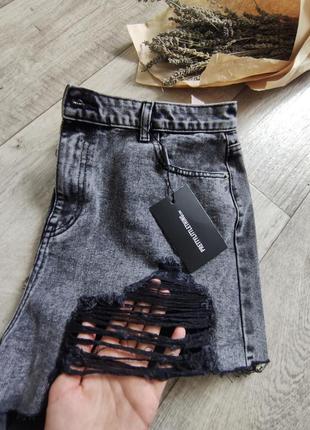 Стильные джинсовые шорты, черно-серые, plt. размер 16 (50-52)2 фото