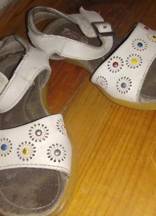 Белые босоножки сандалии с цветочками ортопедические подошвы распродажа!2 фото