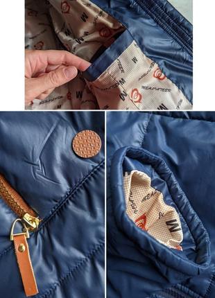 Куртка синяя жилетка с капюшоном meajiateer l xl пуховик осень зима9 фото