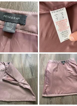 Primark 6/34рр новая лиловая короткая юбка трапеция кож зам9 фото