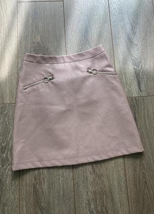 Primark 6/34рр новая лиловая короткая юбка трапеция кож зам5 фото