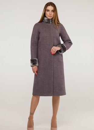 Зимнее шерстяное классическое женское пальто