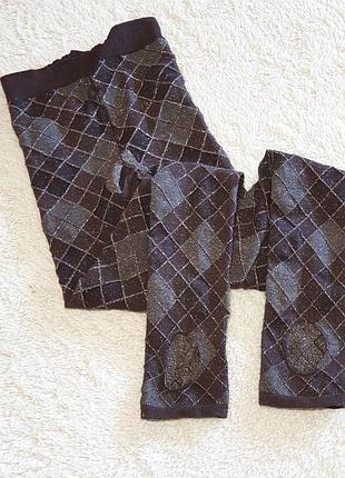 Колготы колготки в клетку с люрексом