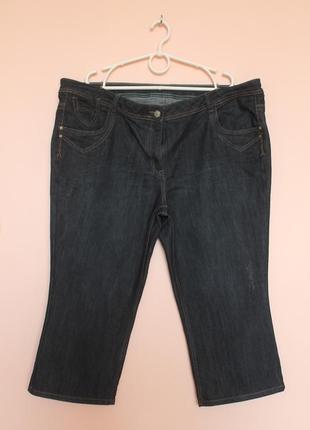 Темно сірі джинсові бріджі, бриджі, капрі, капри батал 56-58 р.1 фото
