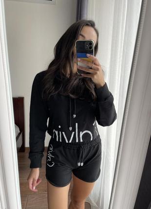 Костюм ck ,худі і шорти ,костюм двійка