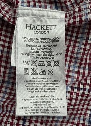 Сорочка\рубашка hackett slim fit overcheck gingham oxford shirt7 фото