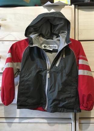 Куртка ветровка columbia 4-5 лет красная с серым оригинал унисекс