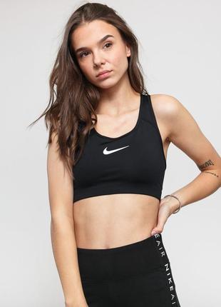 Спортивный топ nike pro classic swoosh bra black