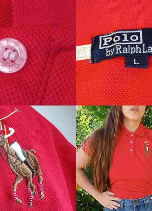 Polo ralph lauren вінтаж поло червоне футболка бавовна s m1 фото