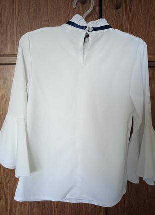 Белая школьная блуза жабо5 фото