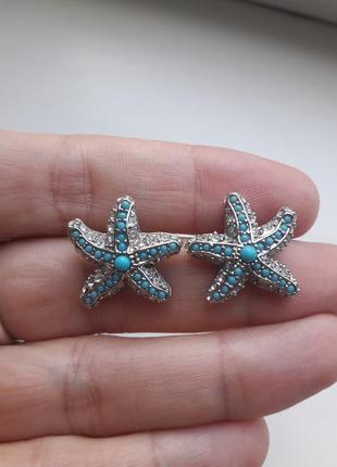 Шикарні сережки пусети морська зірка5 фото