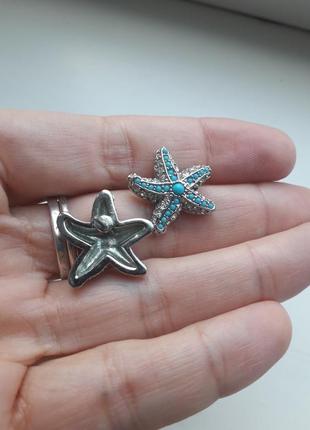 Шикарні сережки пусети морська зірка4 фото