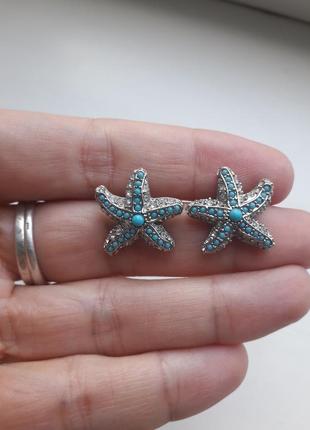 Шикарні сережки пусети морська зірка6 фото