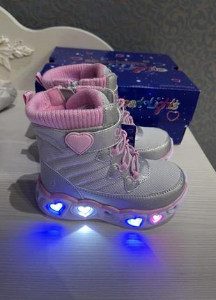 Чоботи для дівчини skechers lights