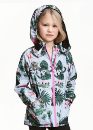 Куртка ветровка на хлопковой подкладке тропический принт брнда h&mAPM 5-6 eur 110-116