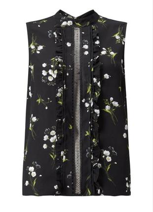 Шифоновая блуза в цветочный принт с рюшами/воланами2 фото