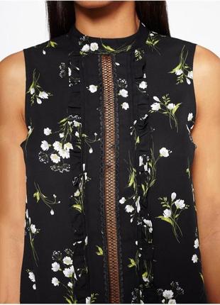 Шифоновая блуза в цветочный принт с рюшами/воланами3 фото