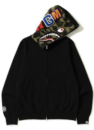 Худи мужское bape abc shark full zip double hoodie