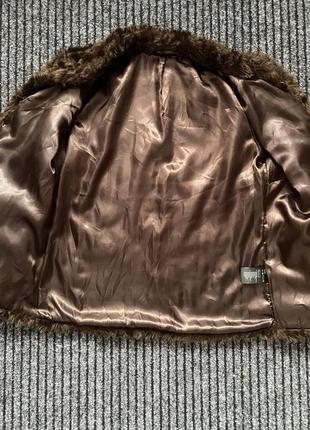 Коротка шубка з еко хутра, укорочена куртка шуба зі штучного хутра, шоколадна шуба h&m, короткая шуба из эко меха4 фото